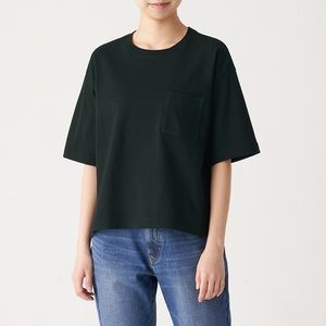 Muji Black Boxy Pocket Tee 🦇